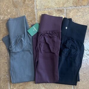 NWT/NWOT(3Pk) Halara Seamless Flow HighWaisted Tummy Control ButtLifting Legging